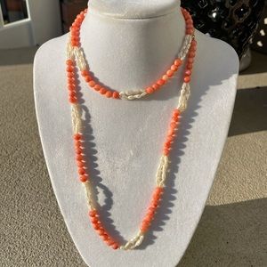 Vintage Coral and Pearl Necklace